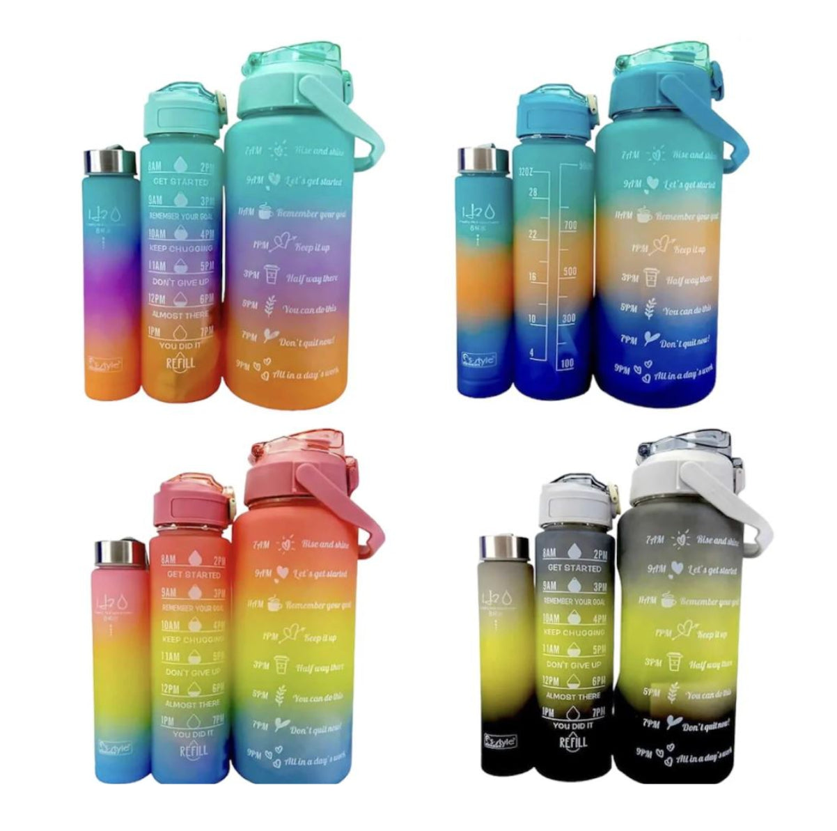 Trio Termo Motivacional Funda Botella