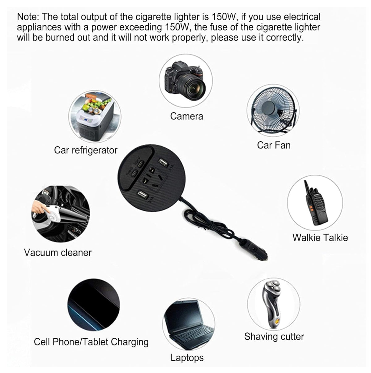 Cargador Adaptador Carro 3USB + TipoC